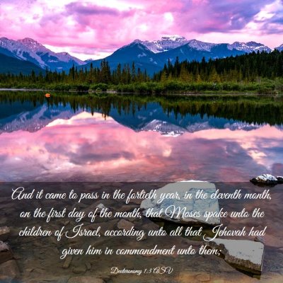 Picture 03 - Deuteronomy 1:3 ASV - And it came to pass in the fortieth year, in the - Bible Verse Picture