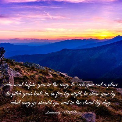 Picture 03 - Deuteronomy 1:33 ASV - who went before you in the way, to seek you out a - Bible Verse Picture