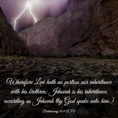 Picture 03 - Deuteronomy 10:9 ASV - Wherefore Levi hath no portion nor inheritance - Bible Verse Picture