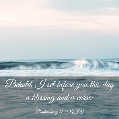 Picture 03 - Deuteronomy 11:26 ASV - Behold, I set before you this day a blessing and - Bible Verse Picture