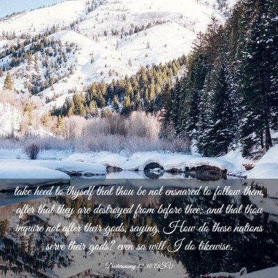 Picture 03 - Deuteronomy 12:30 ASV - take heed to thyself that thou be not ensnared to - Bible Verse Picture
