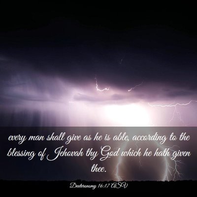 Picture 03 - Deuteronomy 16:17 ASV - every man shall give as he is able, according to - Bible Verse Picture