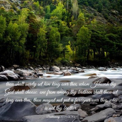 Picture 03 - Deuteronomy 17:15 ASV - thou shalt surely set him king over thee, whom - Bible Verse Picture