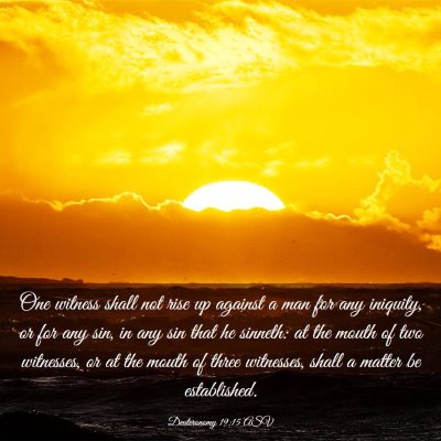 Picture 03 - Deuteronomy 19:15 ASV - One witness shall not rise up against a man for - Bible Verse Picture