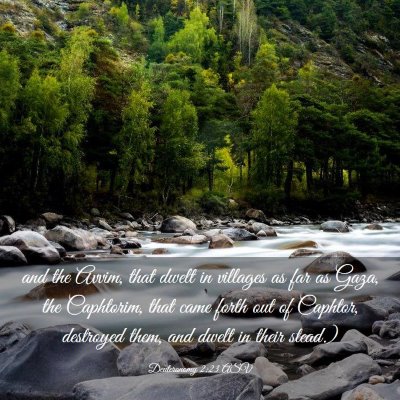 Picture 03 - Deuteronomy 2:23 ASV - and the Avvim, that dwelt in villages as far as - Bible Verse Picture