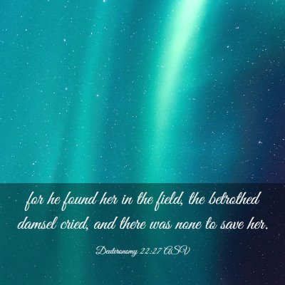 Picture 03 - Deuteronomy 22:27 ASV - for he found her in the field, the betrothed - Bible Verse Picture