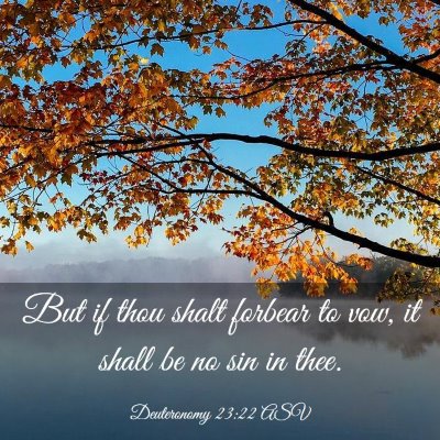 Picture 03 - Deuteronomy 23:22 ASV - But if thou shalt forbear to vow, it shall be no - Bible Verse Picture