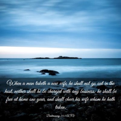 Picture 03 - Deuteronomy 24:5 ASV - When a man taketh a new wife, he shall not go out - Bible Verse Picture