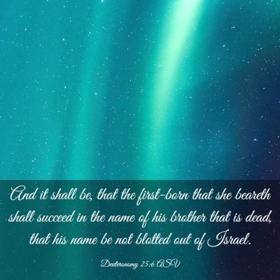 Picture 03 - Deuteronomy 25:6 ASV - And it shall be, that the first-born that she - Bible Verse Picture
