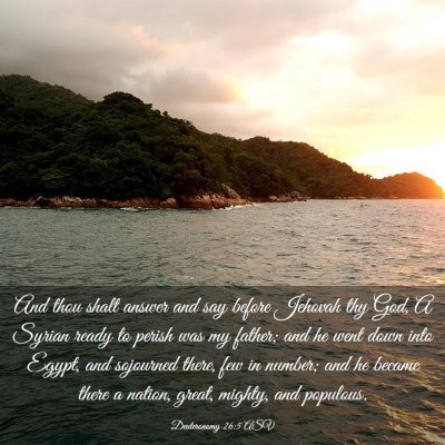 Picture 03 - Deuteronomy 26:5 ASV - And thou shalt answer and say before Jehovah thy - Bible Verse Picture