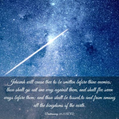 Picture 03 - Deuteronomy 28:25 ASV - Jehovah will cause thee to be smitten before - Bible Verse Picture