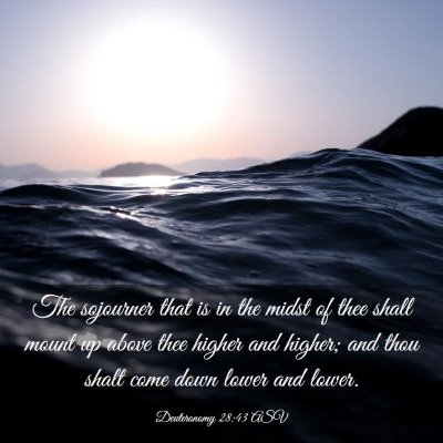 Picture 03 - Deuteronomy 28:43 ASV - The sojourner that is in the midst of thee shall - Bible Verse Picture