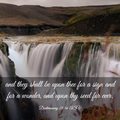 Picture 03 - Deuteronomy 28:46 ASV - and they shall be upon thee for a sign and for a - Bible Verse Picture
