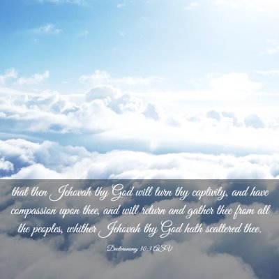 Picture 03 - Deuteronomy 30:3 ASV - that then Jehovah thy God will turn thy - Bible Verse Picture