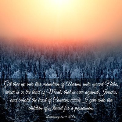 Picture 03 - Deuteronomy 32:49 ASV - Get thee up into this mountain of Abarim, unto - Bible Verse Picture