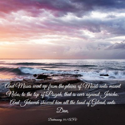 Picture 03 - Deuteronomy 34:1 ASV - And Moses went up from the plains of Moab unto - Bible Verse Picture