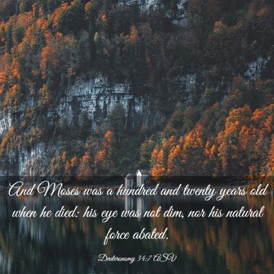Picture 03 - Deuteronomy 34:7 ASV - And Moses was a hundred and twenty years old when - Bible Verse Picture