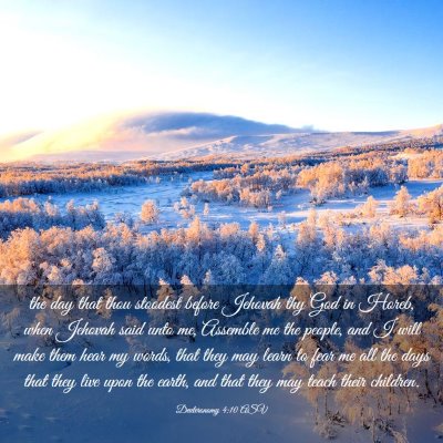 Picture 03 - Deuteronomy 4:10 ASV - the day that thou stoodest before Jehovah thy God - Bible Verse Picture