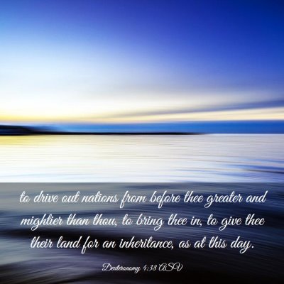 Picture 03 - Deuteronomy 4:38 ASV - to drive out nations from before thee greater and - Bible Verse Picture
