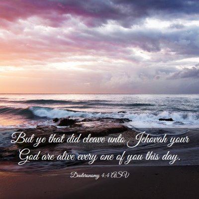 Picture 03 - Deuteronomy 4:4 ASV - But ye that did cleave unto Jehovah your God are - Bible Verse Picture