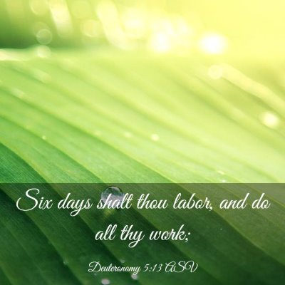 Picture 03 - Deuteronomy 5:13 ASV - Six days shalt thou labor, and do all thy - Bible Verse Picture