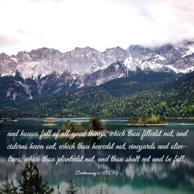 Picture 03 - Deuteronomy 6:11 ASV - and houses full of all good things, which thou - Bible Verse Picture