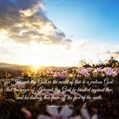 Picture 03 - Deuteronomy 6:15 ASV - for Jehovah thy God in the midst of thee is a - Bible Verse Picture