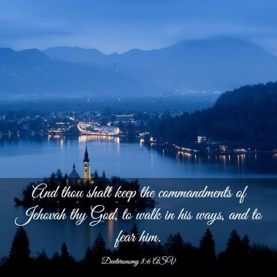 Picture 03 - Deuteronomy 8:6 ASV - And thou shalt keep the commandments of Jehovah - Bible Verse Picture