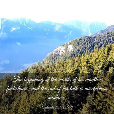 Picture 03 - Ecclesiastes 10:13 ASV - The beginning of the words of his mouth is - Bible Verse Picture