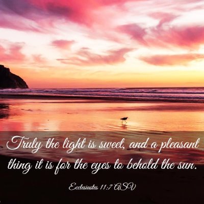 Picture 03 - Ecclesiastes 11:7 ASV - Truly the light is sweet, and a pleasant thing it - Bible Verse Picture