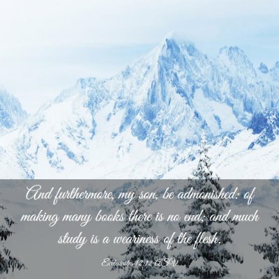 Picture 03 - Ecclesiastes 12:12 ASV - And furthermore, my son, be admonished: of making - Bible Verse Picture