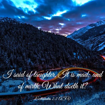 Picture 03 - Ecclesiastes 2:2 ASV - I said of laughter, It is mad; and of mirth, What - Bible Verse Picture