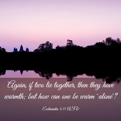 Picture 03 - Ecclesiastes 4:11 ASV - Again, if two lie together, then they have - Bible Verse Picture