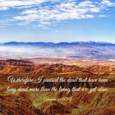 Picture 03 - Ecclesiastes 4:2 ASV - Wherefore I praised the dead that have been long - Bible Verse Picture