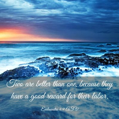 Picture 03 - Ecclesiastes 4:9 ASV - Two are better than one, because they have a good - Bible Verse Picture
