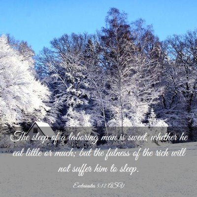 Picture 03 - Ecclesiastes 5:12 ASV - The sleep of a laboring man is sweet, whether he - Bible Verse Picture