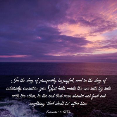 Picture 03 - Ecclesiastes 7:14 ASV - In the day of prosperity be joyful, and in the - Bible Verse Picture
