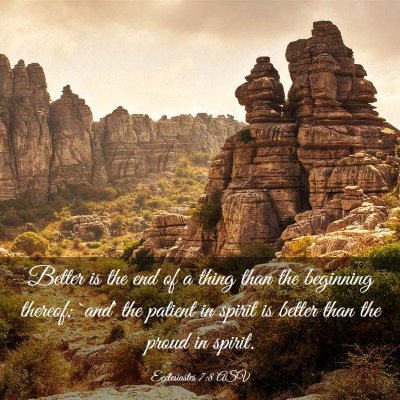 Picture 03 - Ecclesiastes 7:8 ASV - Better is the end of a thing than the beginning - Bible Verse Picture