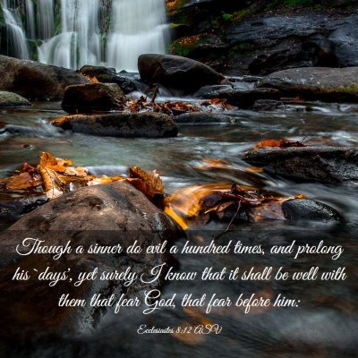 Picture 03 - Ecclesiastes 8:12 ASV - Though a sinner do evil a hundred times, and - Bible Verse Picture