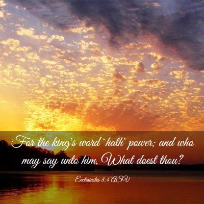 Picture 03 - Ecclesiastes 8:4 ASV - For the king's word `hath' power; and who may say - Bible Verse Picture