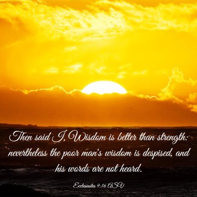 Picture 03 - Ecclesiastes 9:16 ASV - Then said I, Wisdom is better than strength: - Bible Verse Picture