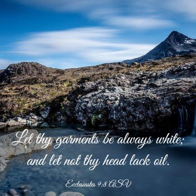 Picture 03 - Ecclesiastes 9:8 ASV - Let thy garments be always white; and let not thy - Bible Verse Picture