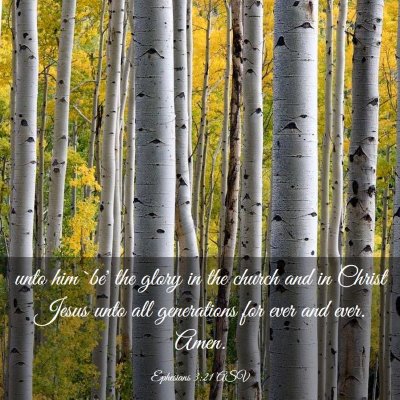 Picture 03 - Ephesians 3:21 ASV - unto him `be' the glory in the church and in - Bible Verse Picture