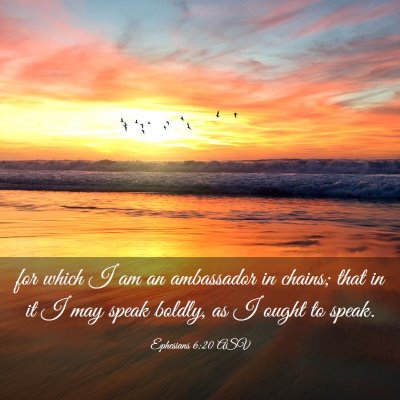 Picture 03 - Ephesians 6:20 ASV - for which I am an ambassador in chains; that in - Bible Verse Picture