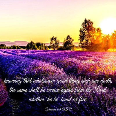 Picture 03 - Ephesians 6:8 ASV - knowing that whatsoever good thing each one - Bible Verse Picture