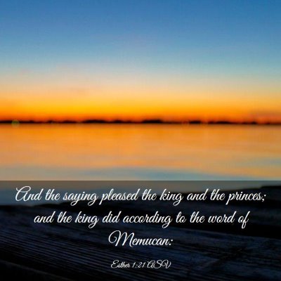 Picture 03 - Esther 1:21 ASV - And the saying pleased the king and the princes; - Bible Verse Picture