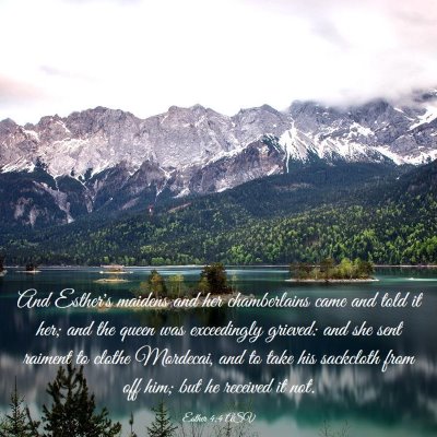 Picture 03 - Esther 4:4 ASV - And Esther's maidens and her chamberlains came - Bible Verse Picture