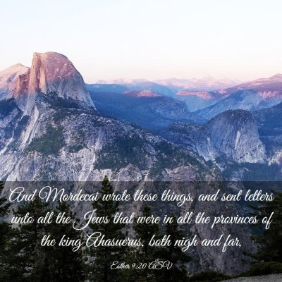 Picture 03 - Esther 9:20 ASV - And Mordecai wrote these things, and sent letters - Bible Verse Picture