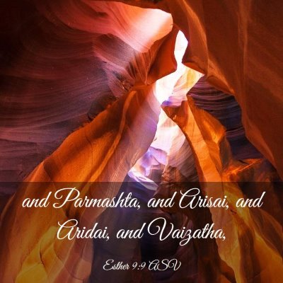 Picture 03 - Esther 9:9 ASV - and Parmashta, and Arisai, and Aridai, and - Bible Verse Picture