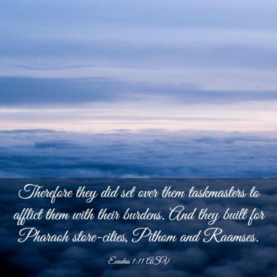 Picture 03 - Exodus 1:11 ASV - Therefore they did set over them taskmasters to - Bible Verse Picture